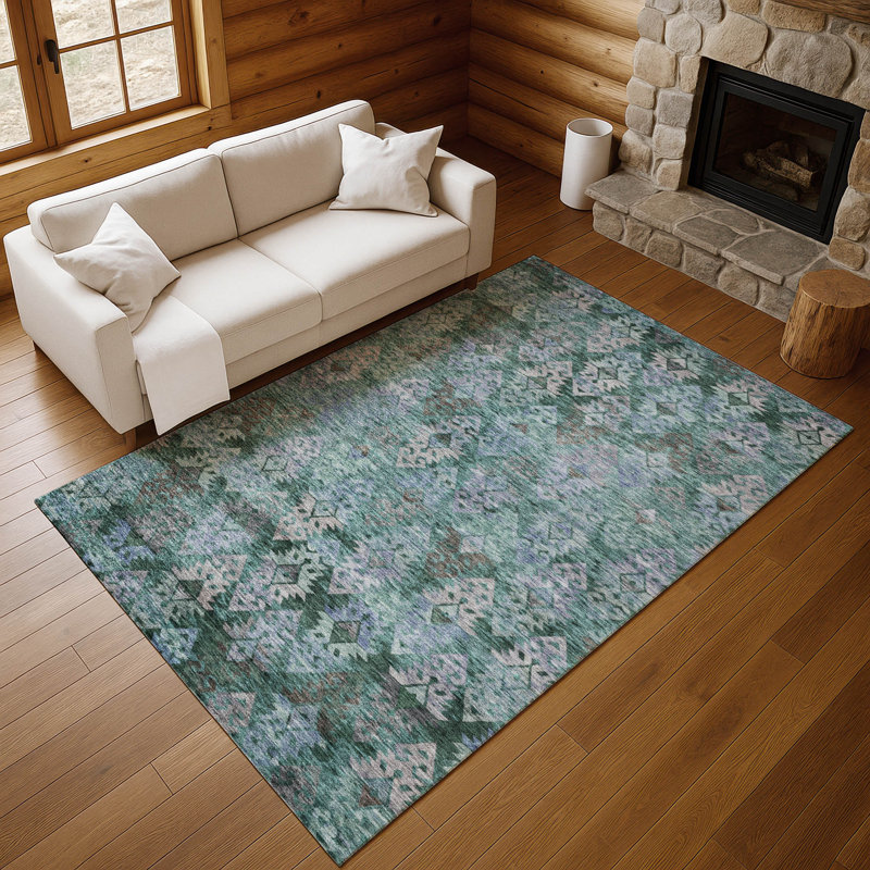 Premium Machine Washable Marasco AMF1637 Diamonds Rug, Rectangle 10' x 14'