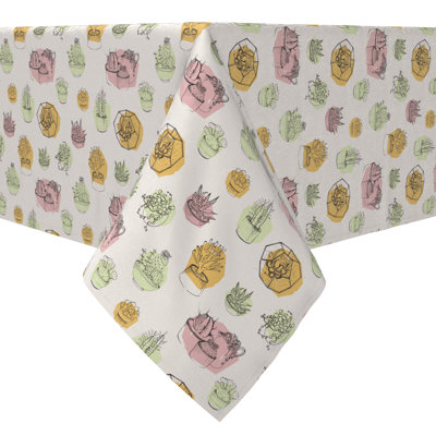 Rectangular Floral Cotton Twill Table Runner