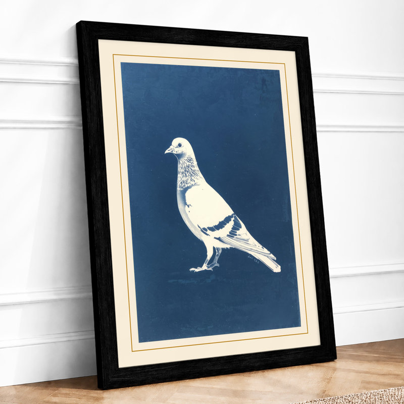 White Pigeon Profile Japandi - Print, Black, A4 - 29.7 x 21.0 cm