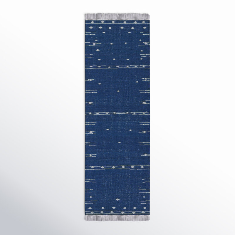 Tapis intérieur / extérieur bleu / blanc Revell (2 pi 6 po x 8 pi), Tapis de couloir 2 pi 6 po x 8 pi