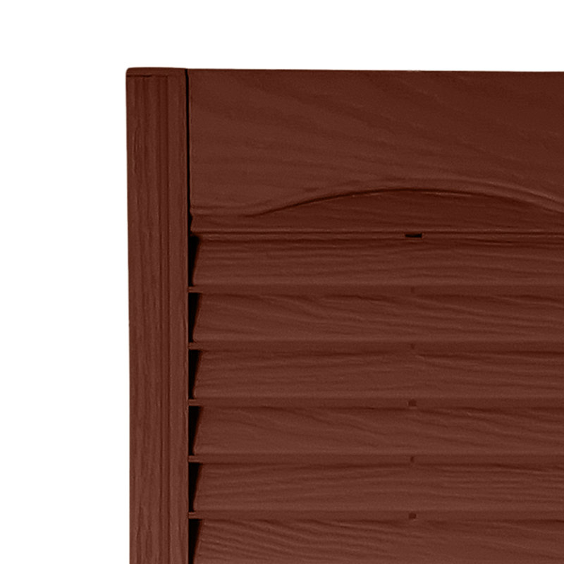 Custom Louvred Shutter with Cathedral Top, 35", Brick Red, 10"