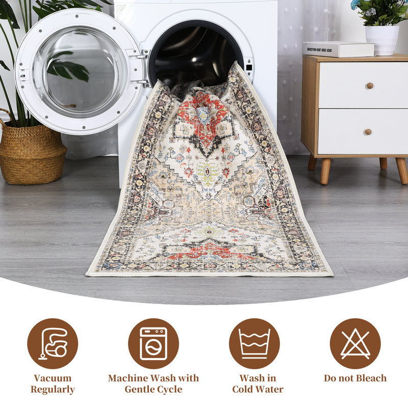 Gotmar Washable Indoor Rug, Rectangle 5' x 7'