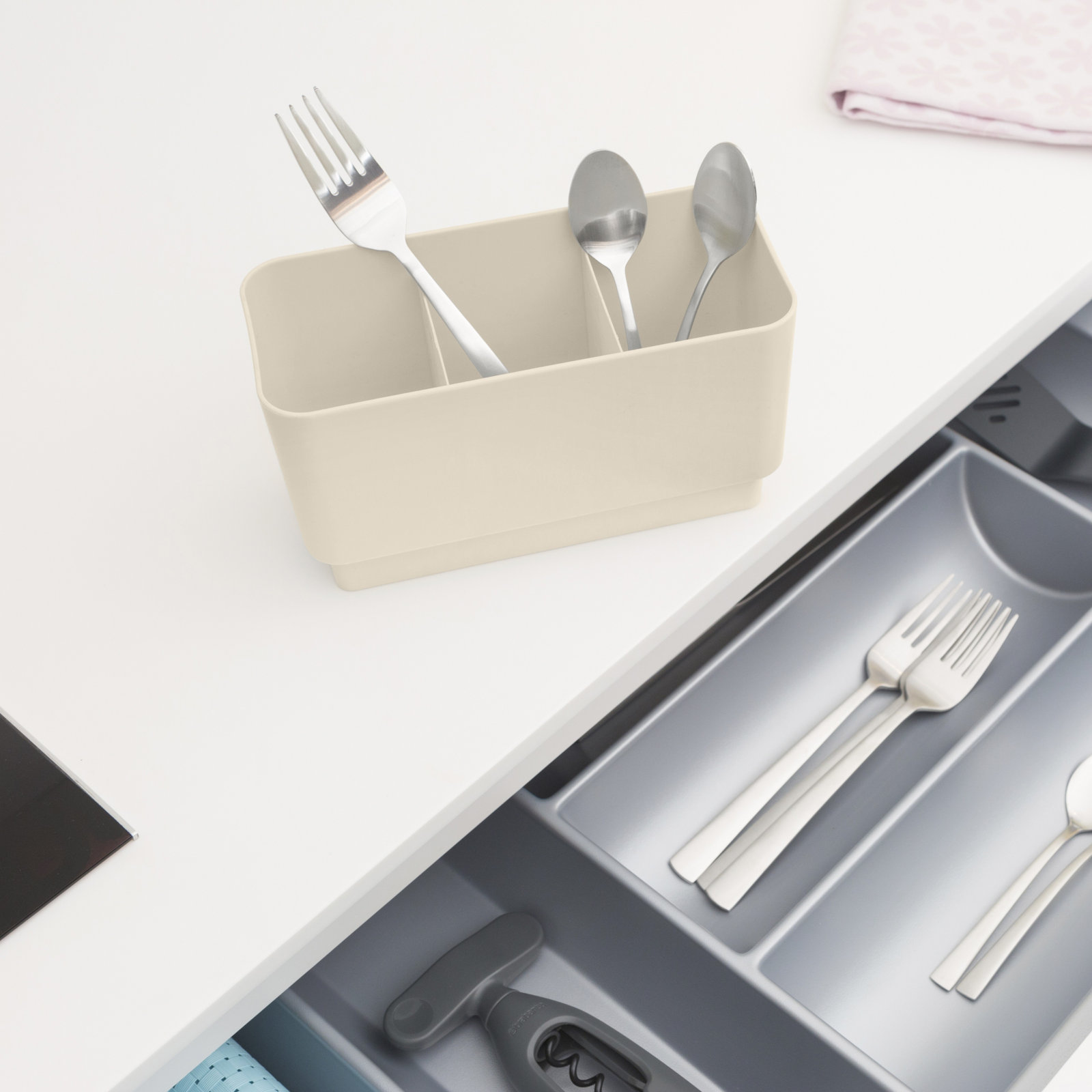 Brabantia Sink Side Compact Dish Drying Rack, Soft Beige