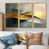 Toile avec cadre flottant or