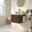 Meuble-lavabo mural de 61 cm (24 pouces) avec lavabo rond blanc rayé et tiroir de rangement-837719043-837719046-837719069