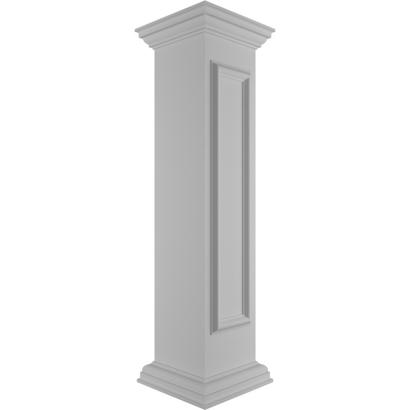 Poteau droit Newel avec panneau, capitonnage et base (ensemble d'installation inclus), H 48 po x l 10 po x P 10 po