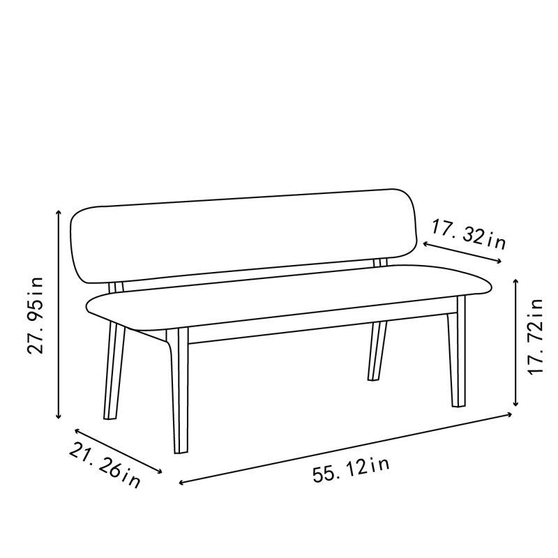 Banc rembourré en similicuir Kirac