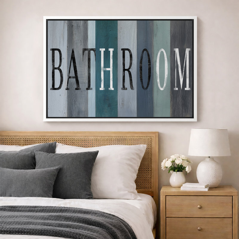 Art de salle de bain, images de salle de bain, impression encadrée sur toile, impression sur toile, Cadre blanc