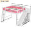 Lit mezzanine avec tablettes de rangement et garde-robe, lits mezzanine en bois massif avec glissières amovibles et échelles, aucune boîte à ressorts nécessaire-129390666-129390664