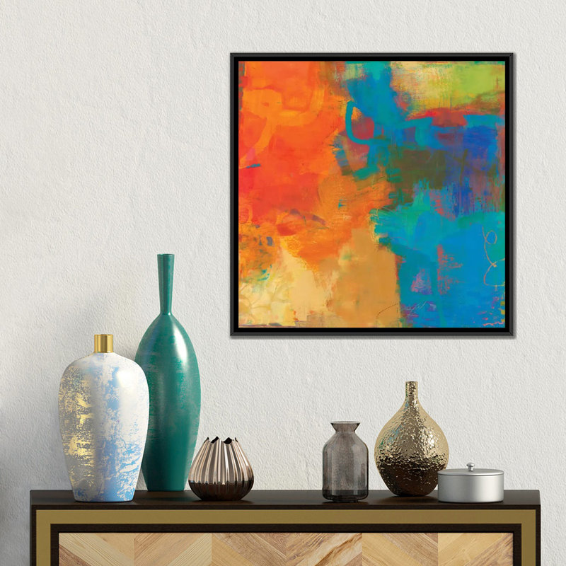 Olio - reproduction d'art murale - toile encadrée, H 18 po x l 18 po, Toile à cadre flottant sans passe-partout, Noir