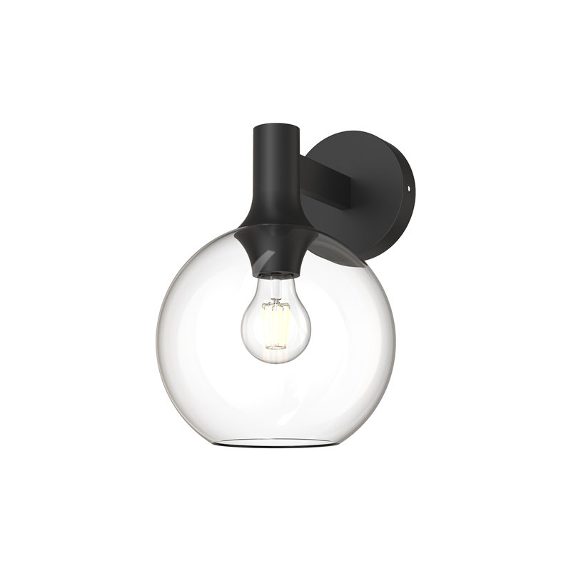 Castilla Bath Sconce, Matte Black, Clear