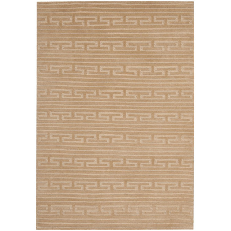 Crosby Wool Striped Area Rug in Camel