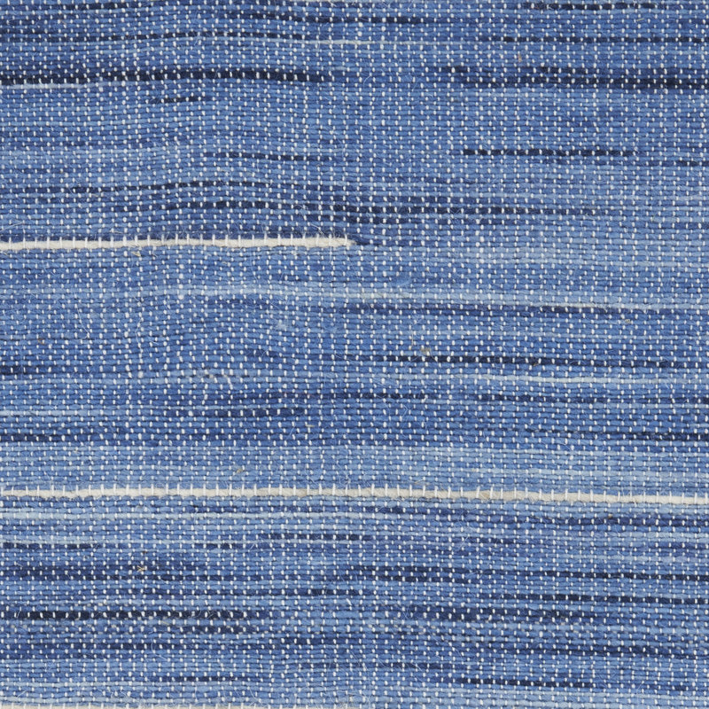Anerinda Solid Hand Loomed Wool/Cotton Area Rug in Denim Blue, Runner 2'3" x 7'6"