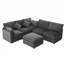 Canapé modulaire en forme de U avec ports USB pour repose-pieds mobile et coussins décoratifs pour un salon confortable et polyvalent-123107759