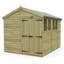 Total Sheds 8ft x 11ft Apex Garden Shed - Double Door - With Windows - Pressure Treated Timber - UK Manufactured