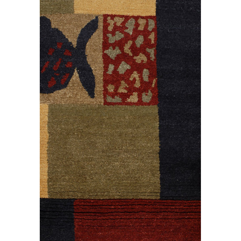 Lagoon Wool Geometric Area Rug in Purple/Red, Rectangle 11' x 17'