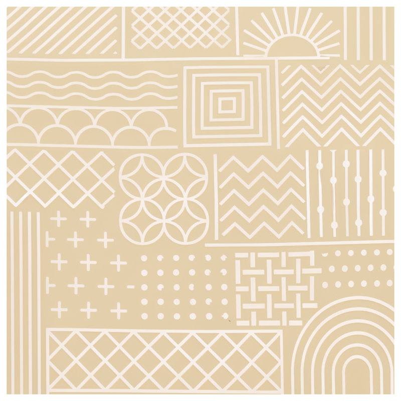Beige Geometric Shapes Double Sided Throw Pillows, 14 x 14 inches