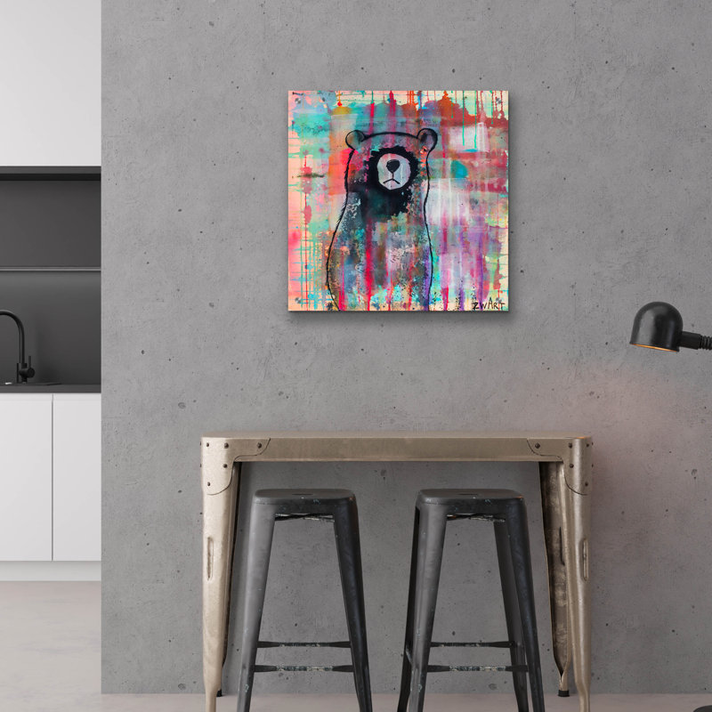 Epic Art «Bear Meditates» par Zwart, verre acrylique «Bear Meditates» par Zwart, H 24 po x l 24 po x P 0,2 po