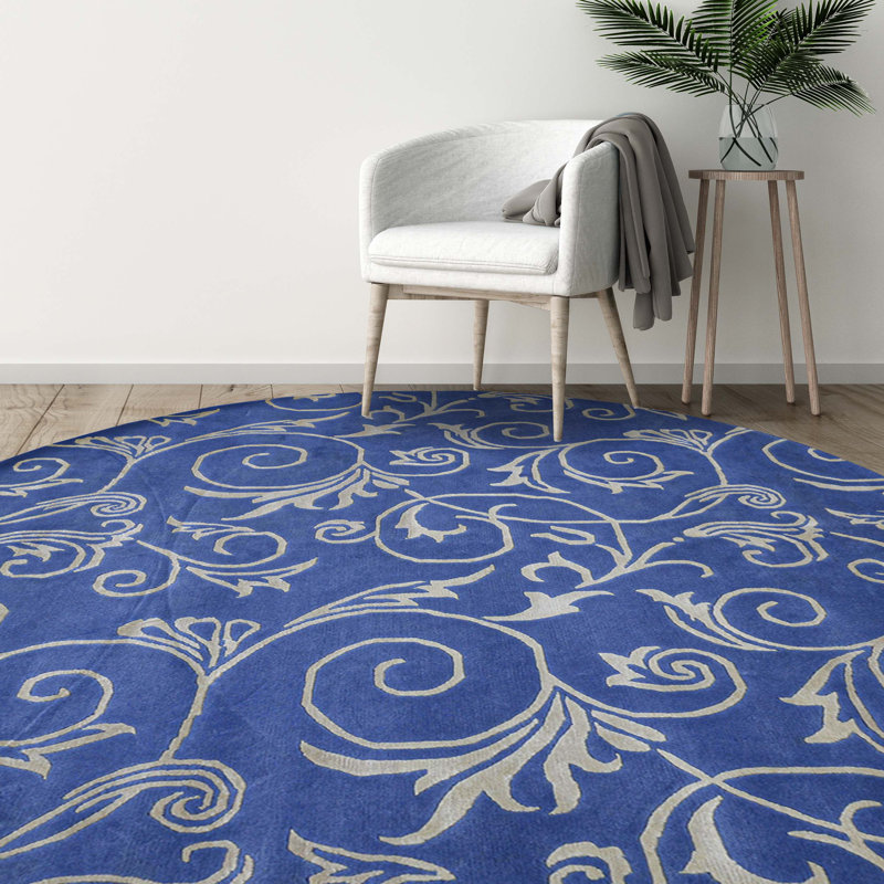 Floral Area Rug, Round 6'