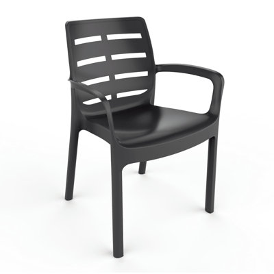 Patio Perfection Premium All-Weather Wicker Outdoor Stacking Dining Armchair