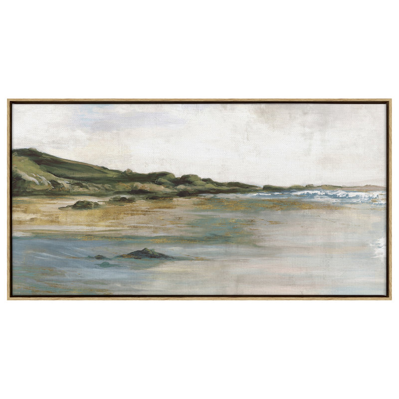 20 x 40, art mural sur toile de sable, côte verte et océan bleu - art mural côtier, 20 po x 40 po
