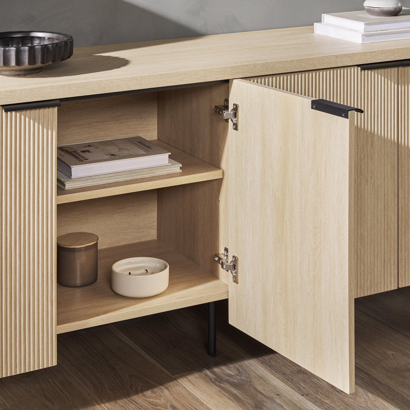 Buffet 4 portes Reeded, Chêne côtier