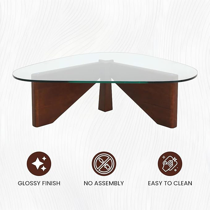  Imperial Triangle Coffee Table Modern Style, Walnut