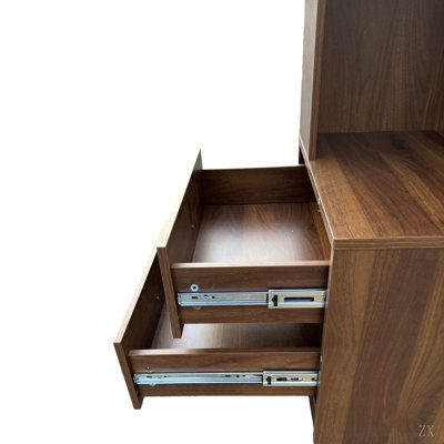Bibliothèque d'angle avec tiroirs, bibliothèque d'angle à 4 niveaux avec déflecteur, présentoir autoportant en forme de L avec lumières à DEL pour le bureau à domicile, le salon, la chambre à coucher et la cuisine
