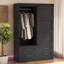 Armoire de rangement pour garde-robe haute avec porte de grange et tiroirs-2131837001