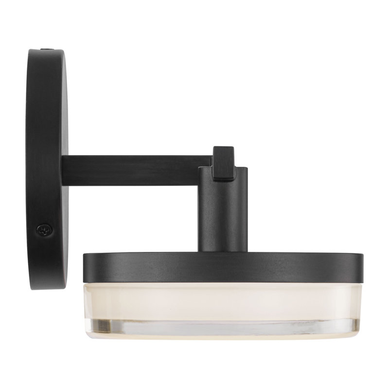 Sean Lavin Khan Bathroom Bedroom Wall Fixture With Silk Screen White Inside Clear Outside Shade, 5.25" H x 14" W x 6.125" D