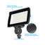 Projecteur extérieur de sécurité à DEL 3CCT 30W / 15W extérieur, 120 / 277V, fixé aux articulations, étanche IP65