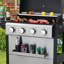 Barbecue au propane en acier inoxydable, barbecue au gaz à 4 brûleurs avec table d'appoint pliable, 34 200 BTU