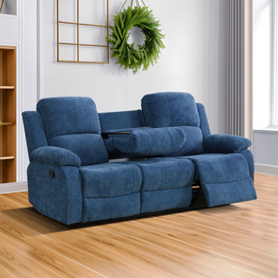 Canapé inclinable en tissu 79 po avec table rabattable 79 po