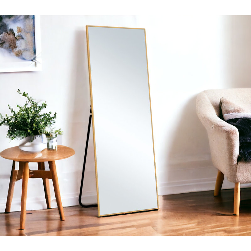Koudia Metal Framed Standing Mirror, Gold, 71" x 24"