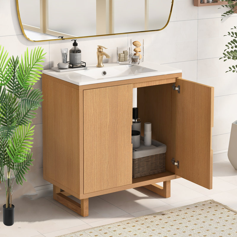 Base de meuble-lavabo simple 29,5 po seulement, Naturel