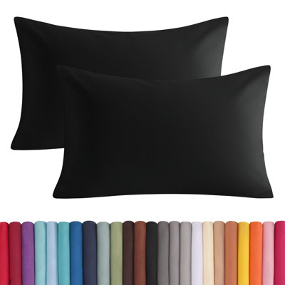 Brushed Microfiber Pillowcases with Envelope Closure, All Season Comfortable Pillow Covers, 2 Pack
