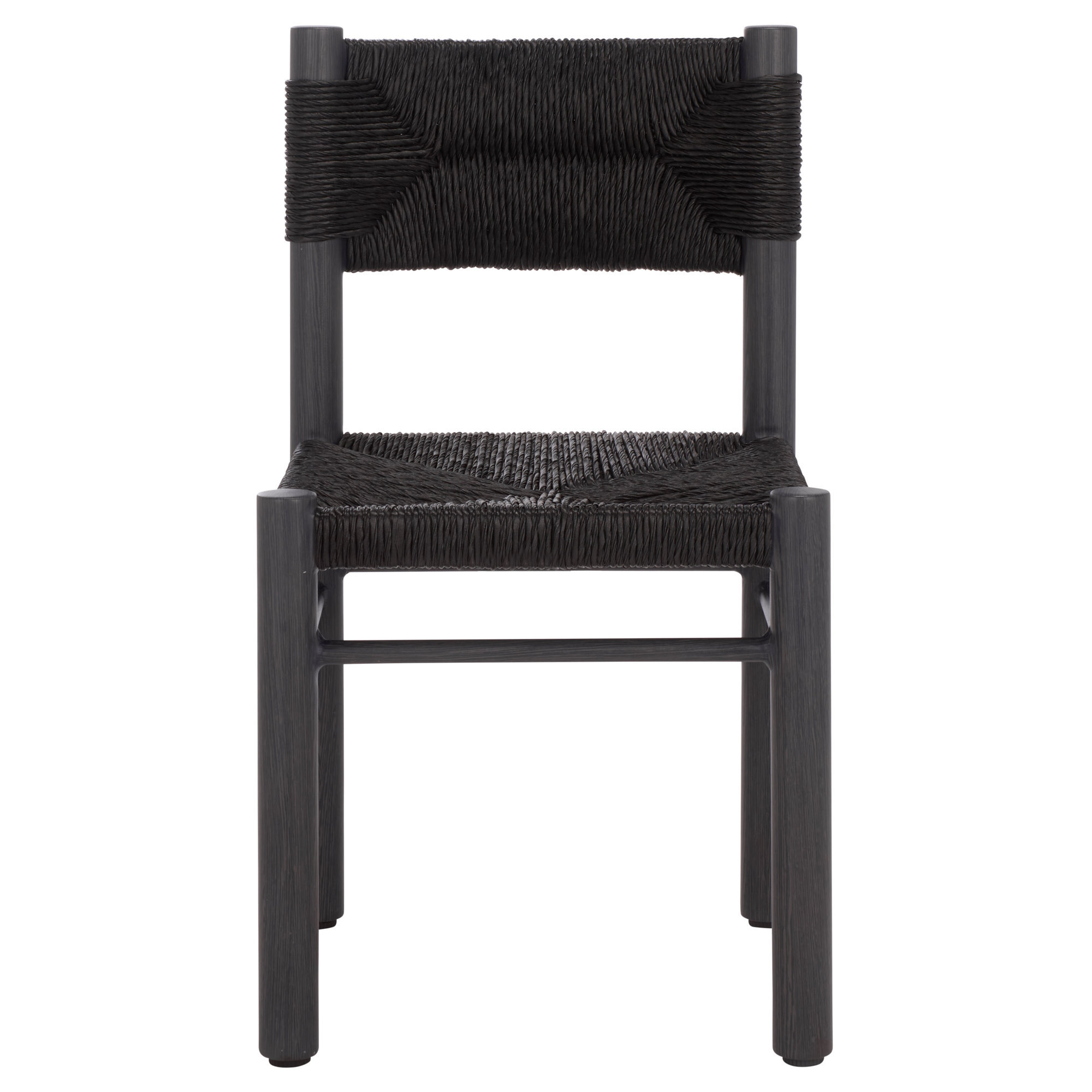 Indie Rattan Weaving Outdoor Dining Chair, Black