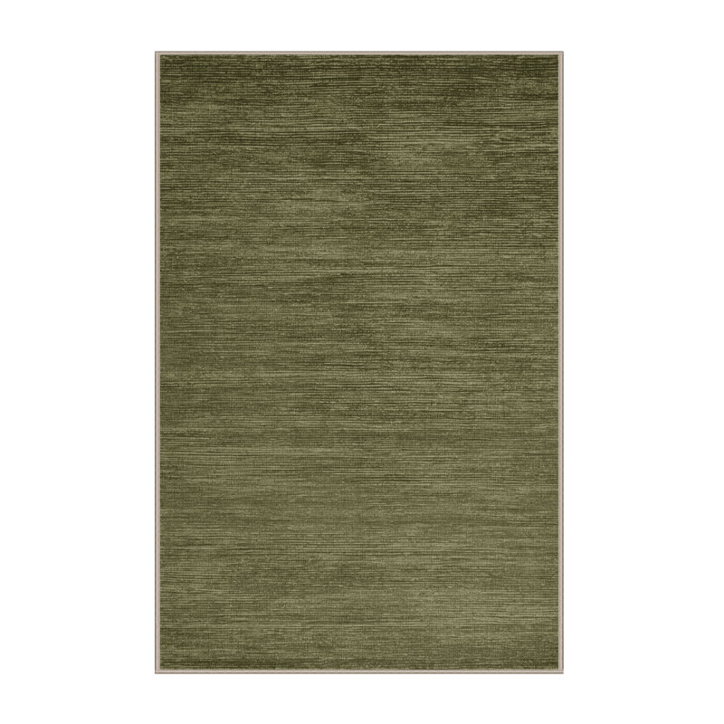Machine Washable Solid Brown Area Rug, Rectangle 2' x 3'