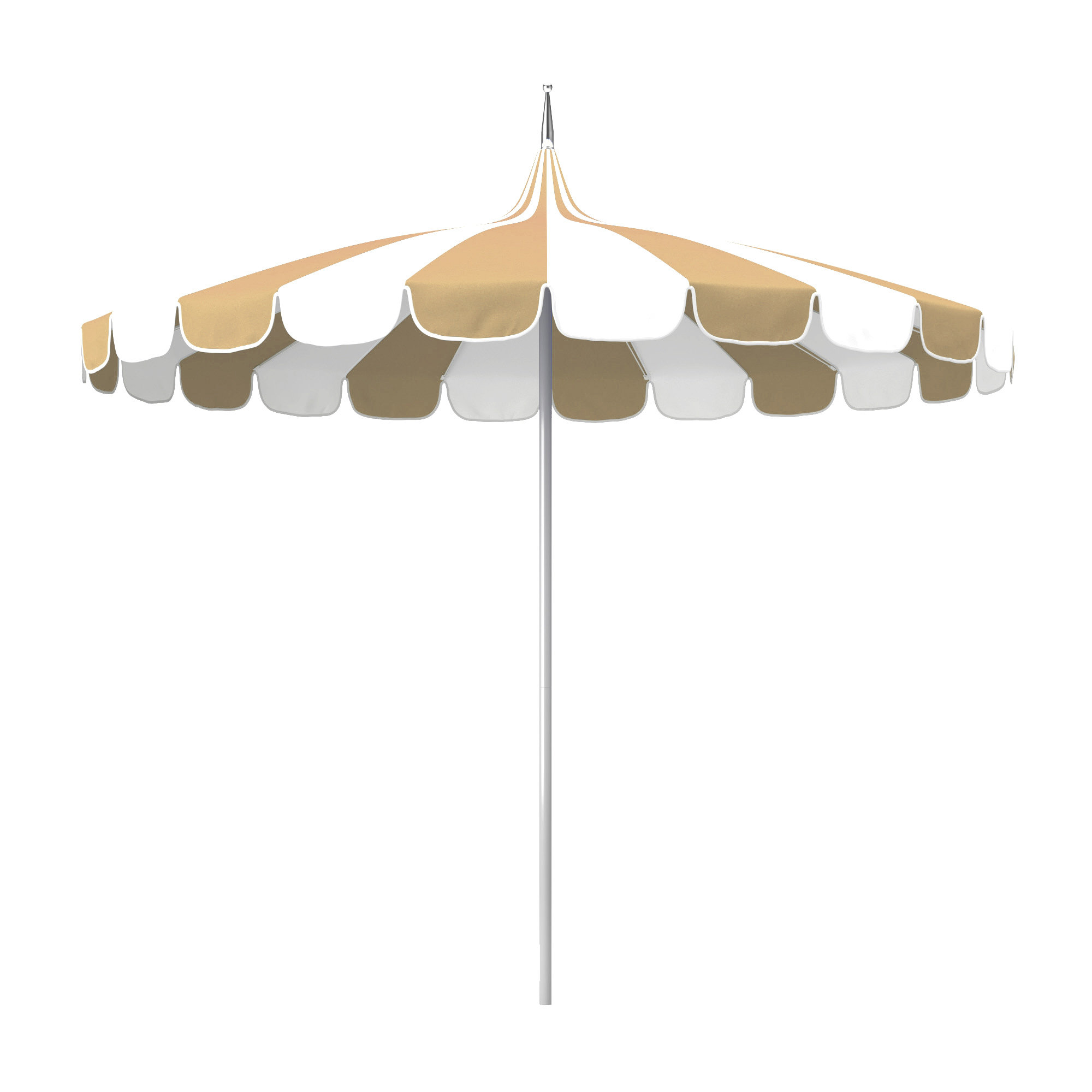 8.5' Sunbrella® Two-Tone Pagoda Umbrella, Antique Beige Sunbrella® Canvas