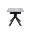Modern Rectangular Dining Table With Light Gray Painted MDF Top And Sturdy Geometric Metal Legs, Contemporary Kitchen Table For Dining Room, Office Or Small Spaces (Light Gray Marble, 1 Table)