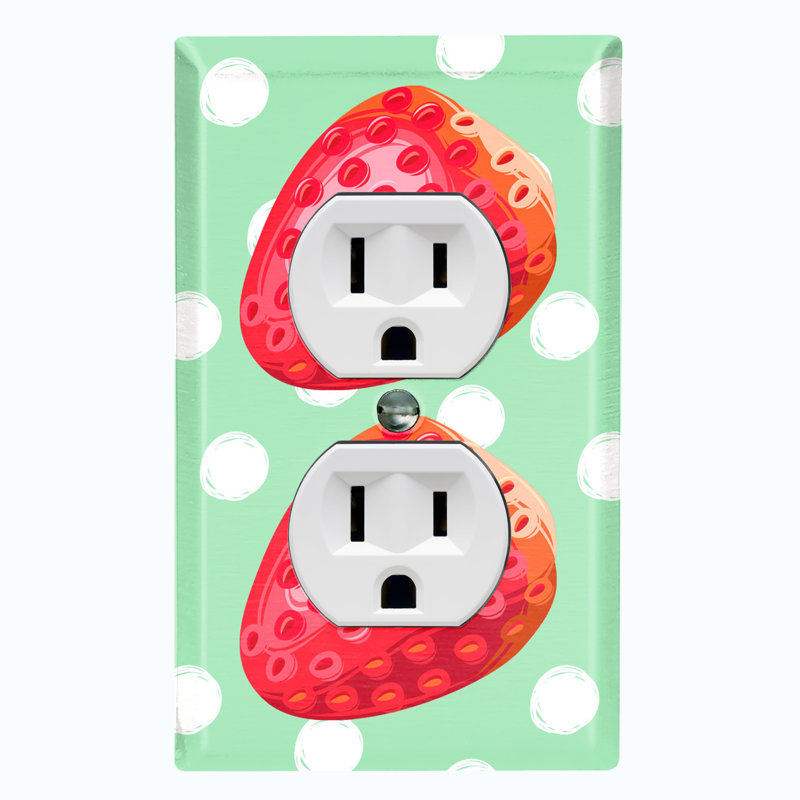 Plaque murale 2 prises Strawberry
