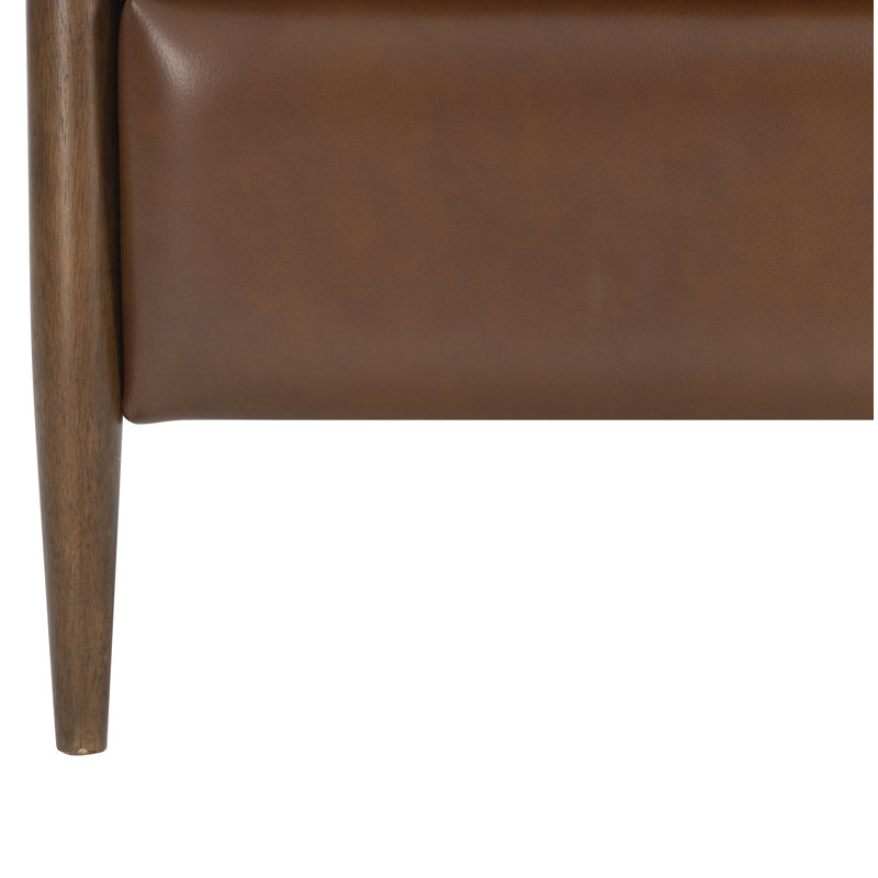 Manual Recliner, Brown Genuine Leather