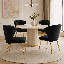 Chaise à oreilles moderne en velours capitonné noir avec pieds en métal-389404