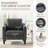 Wide Upholstered Accent Chair Faux Leather Armchair-1138251149