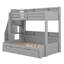 Lit simple superposé au dessus d'un lit double avec escalier de rangement, lit gigogne, tablettes de rangement, cadre de lit superposé avec éclairage à DEL et USB pour enfants-717020726