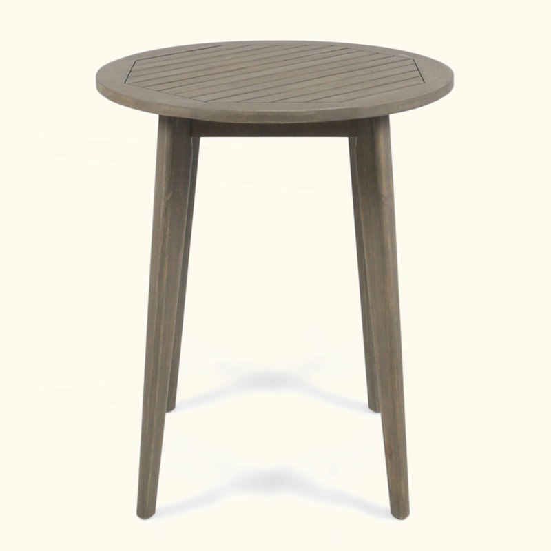 Gardner Round Acacia Outdoor Dining Table , 47.25'' in. W 47.25'' in. D, Gray, 30" H x 27.5" W x 27.5" D