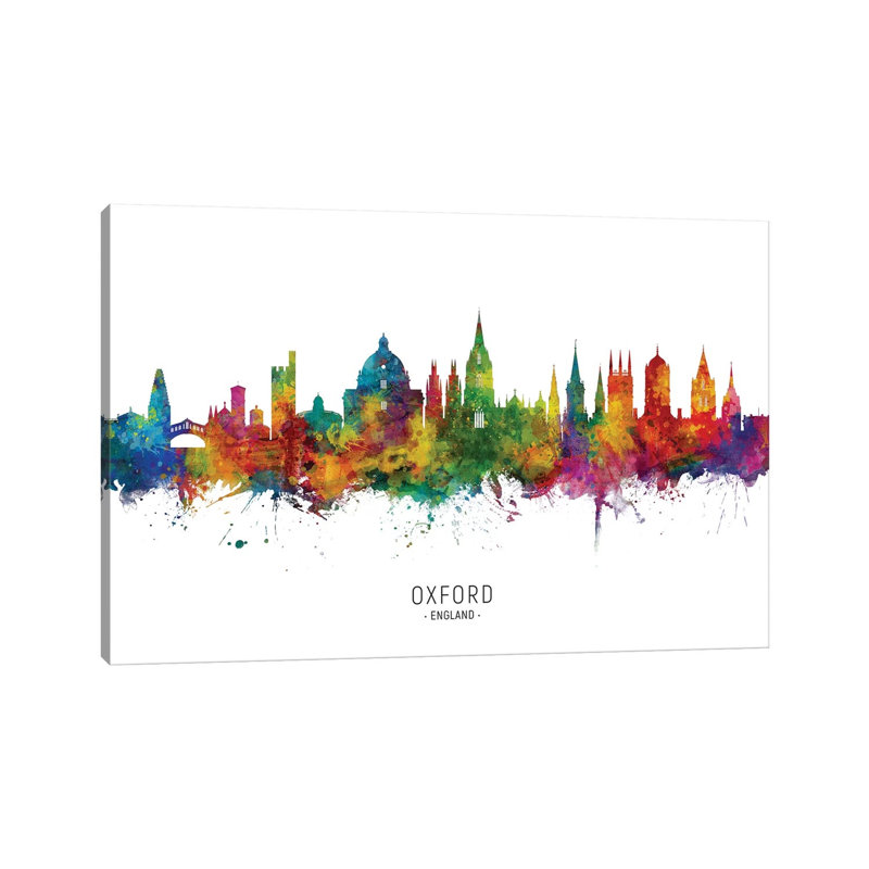 Oxford England Skyline by Michael Tompsett - Wrapped Canvas Painting, 20.32 cm H x 30.48 cm W