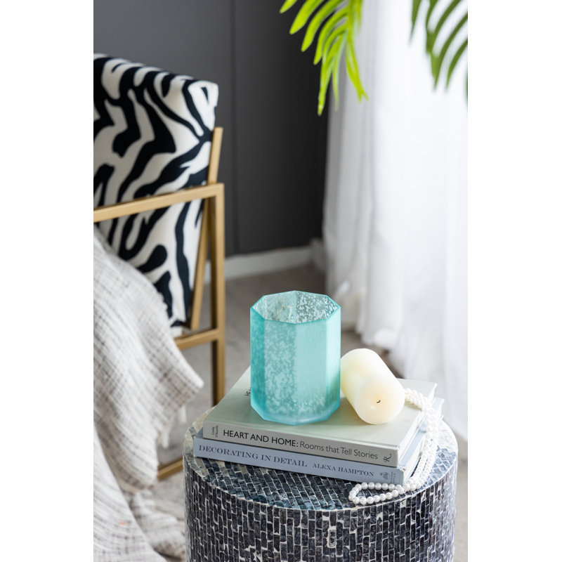 Ouragan de table en verre 5,9 po, Bleu
