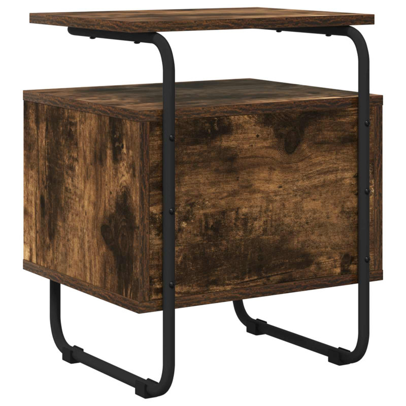 40 cm W Bedside Table, Smoked Oak