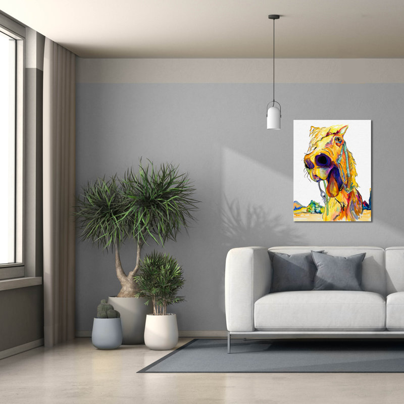 "Epin Graffiti" Horsin "Around" par Pat Saunders, art mural sur toile blanche, 26 po x 34 po, H 34 po x l 26 po